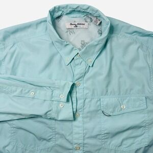 Tommy Bahama XL The Reel Deal Shirt Teal Men's Outdoor Fishing IslandZone Vented